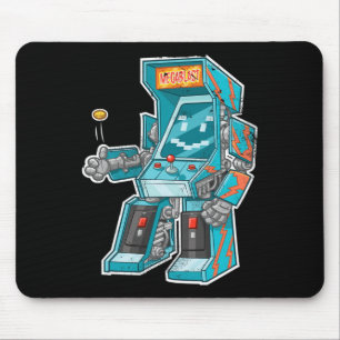 Arcade Bot- Video Game Cabinet With Joystick In Di Mouse Pad