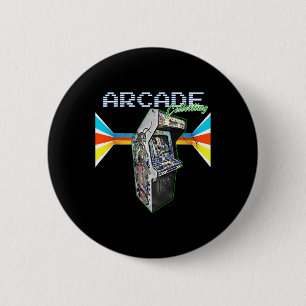 Arcade Cabinet Machine 1970 1980 1990 Video Game C 6 Cm Round Badge
