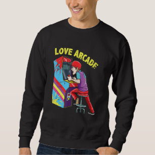 Arcade Game Machine Retro Gaming 80s Oldschool Gam Sweatshirt