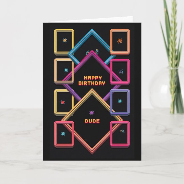 Arcade Glow Birthday Card (Front)