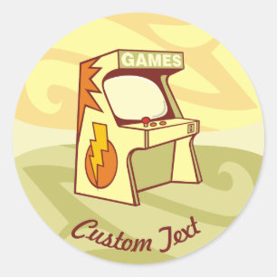 Arcade machine classic round sticker