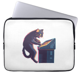 Arcade Meowster � Nostalgic Gamer Cat Laptop Sleeve