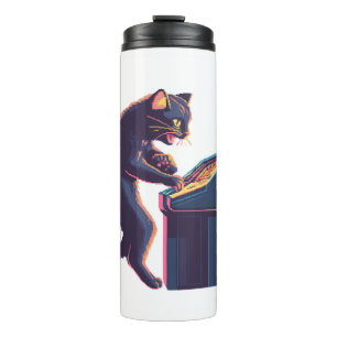 Arcade Meowster � Nostalgic Gamer Cat Thermal Tumbler