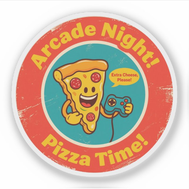 Arcade Night Pizza Time Retro Gamer  (Front)