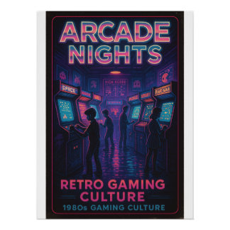 Arcade Nights – Retro Gaming Culture Poster