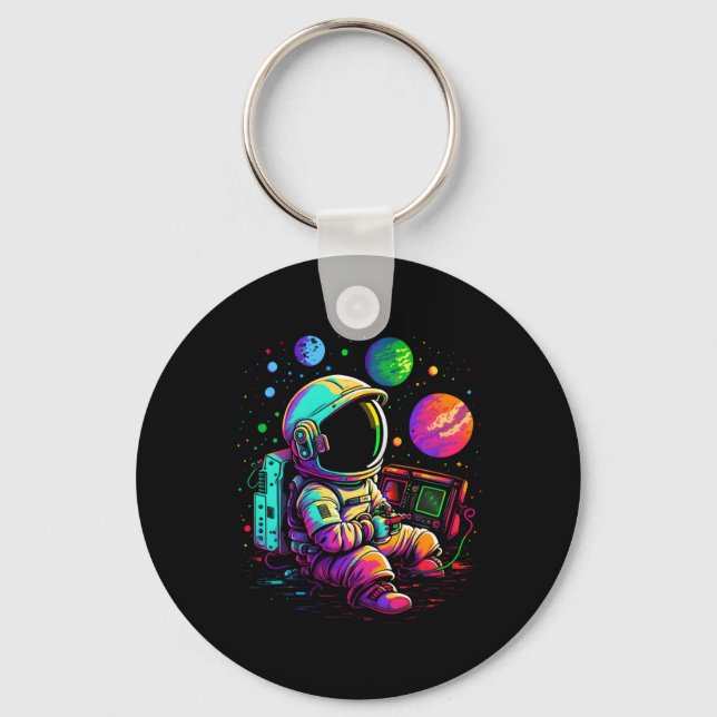 Arcade Planets Universe Gaming Astronaut  Key Ring (Front)