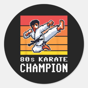 Arcade Retro Video Game 80s Karate Classic Round Sticker