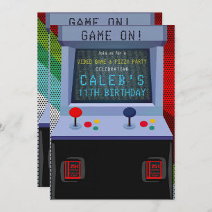 Arcade Video Game Birthday Party Invitation