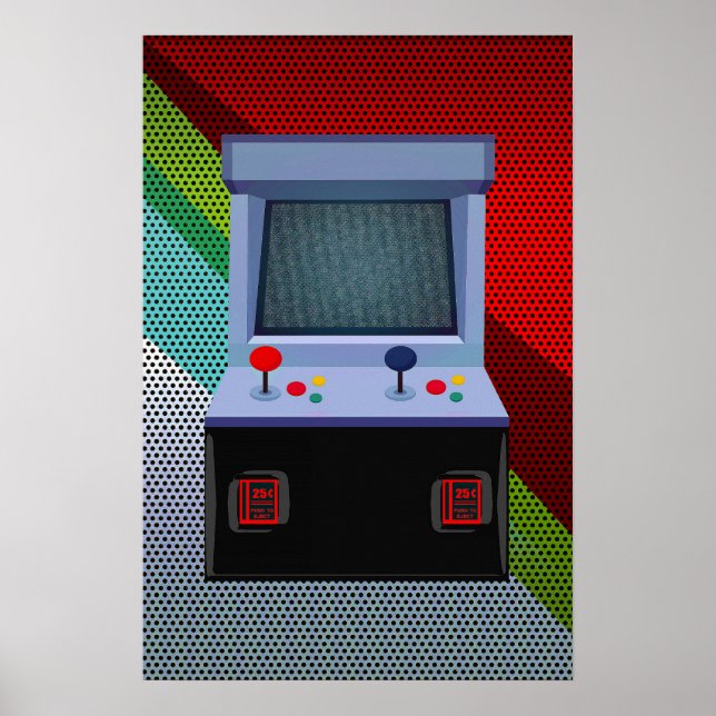 Arcade Video Game Joystick Colourful Cool Wall Art (Front)
