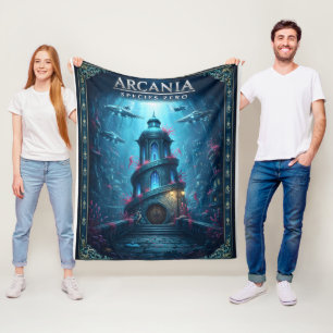 Arcadia species zero underwater fantasy tower flee fleece blanket