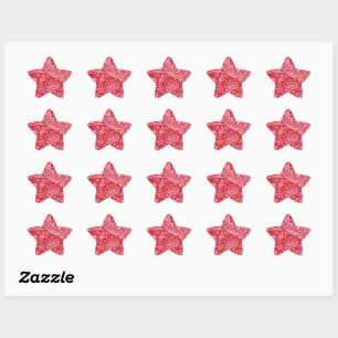 Arcadia, vintage, soft glitter red and white  star sticker