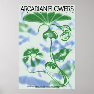 Arcadian Flowers Japanese Abstract Bauhaus Formula Poster
