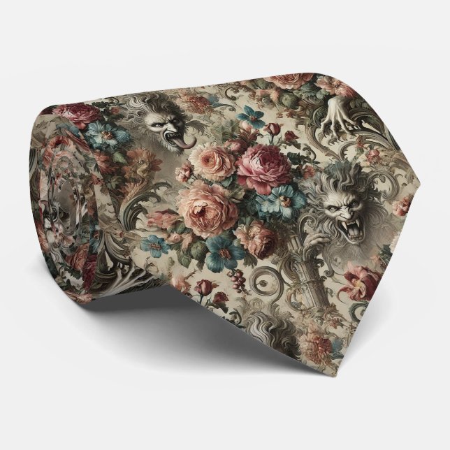 🩸 Arcane Altars – Gothic Victorian  Tie (Rolled)