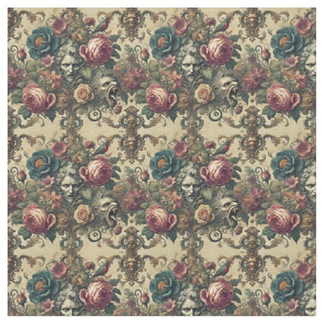 Arcane Atelier – Gothic Victorian Dense Tile Fabric (Close Up)