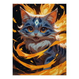 Arcane Ember: The Flamebound Kitten Familiar Poster