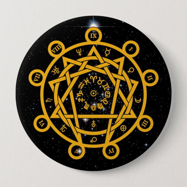 Arcane Enneagram 10 Cm Round Badge (Front)