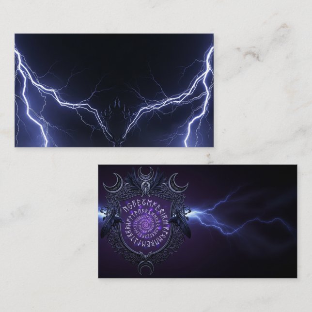Arcane Runic Crest Business Card for Magic Makers (Front/Back)