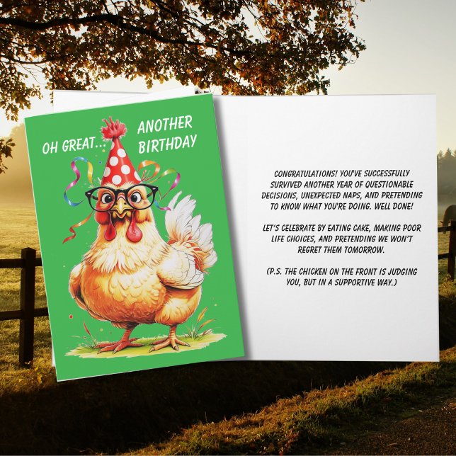 arcastic Birthday Humour with a Chicken Card (Creator Uploaded)