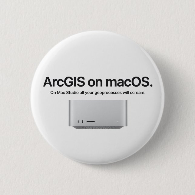 ArcGIS on macOS 6 Cm Round Badge (Front)