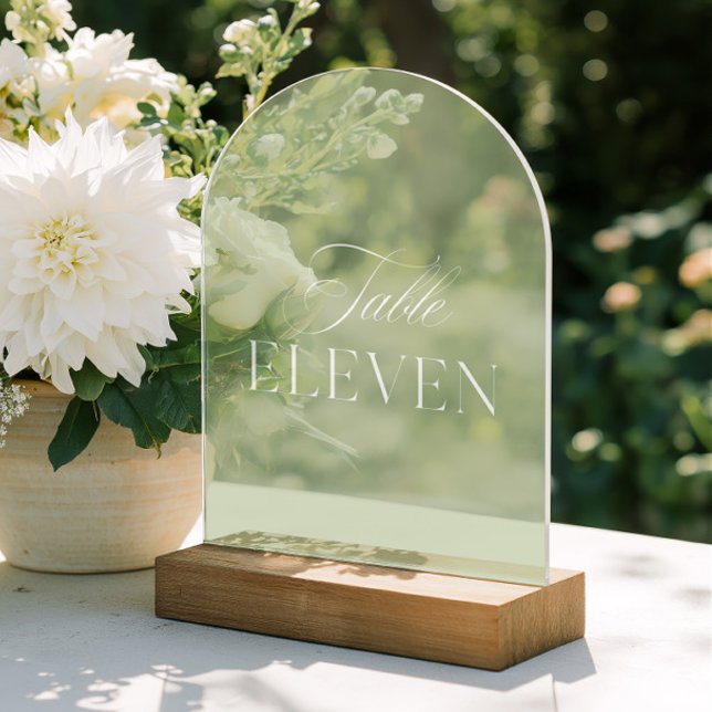 Arch Acrylic Green Wedding Table Eleven Number Invitations (Arch Acrylic Green Wedding Table Eleven Number Invitations)