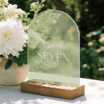 Arch Acrylic Sage Green Wedding Table Seven Number Invitations<br><div class="desc">Designed for garden weddings, refined receptions, and timeless outdoor celebrations. Coordinates with the “Iris” Wedding Invitation Collection — click the collection link on this page to find matching items like menus, invitations, signage, and more. Please note: this template is not editable. To find other table numbers in this series, visit...</div>