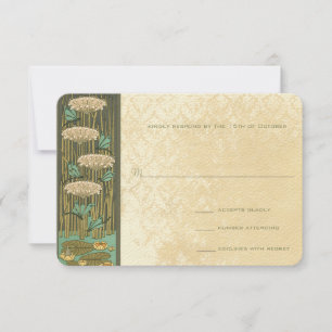 Arch Art Nouveau Dragonfly Lilypad Response Card