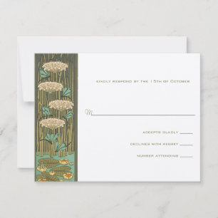 Arch Art Nouveau Dragonfly Lilypad Response Card