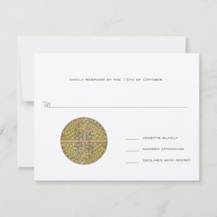 Arch Art Nouveau Vineyard Peacock Response Card