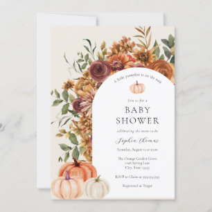 Arch Autumn Pumpkin Baby Shower Invitation