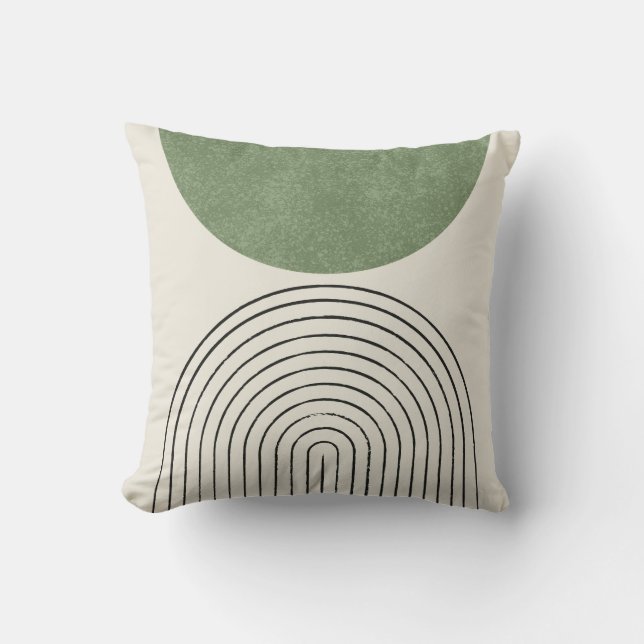 Arch Balance Green - Mid-century Modern Cushion (Front)