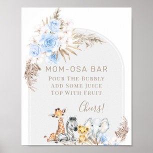 Arch Boho Floral Safari Baby Shower Mom-osa Sign