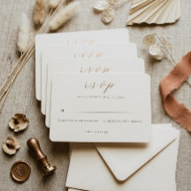 Arch Boho Minimalist Wedding RSVP Card