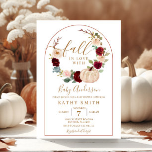 Arch Boho Rustic Floral Fall In love Baby Shower  Invitation