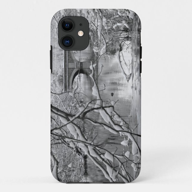 Arch Bridge over Frozen River in Winter Case-Mate iPhone Case (Back)