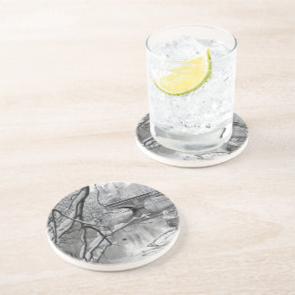 Arch Bridge over Frozen River in Winter Coaster