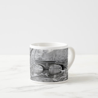 Arch Bridge over Frozen River in Winter Espresso Cup