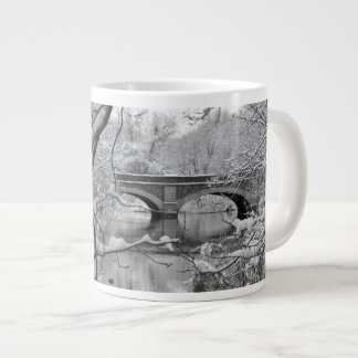 Arch Bridge over Frozen River in Winter Large Coffee Mug