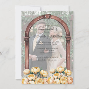 Arch Butter-Yellow Rose Photo Engagement Party Invitation