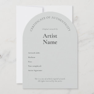 Arch Certificate of Authenticity Art Template