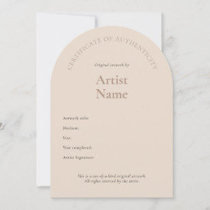 Arch Certificate of Authenticity Art Template