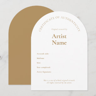 Arch Certificate of Authenticity Art Template