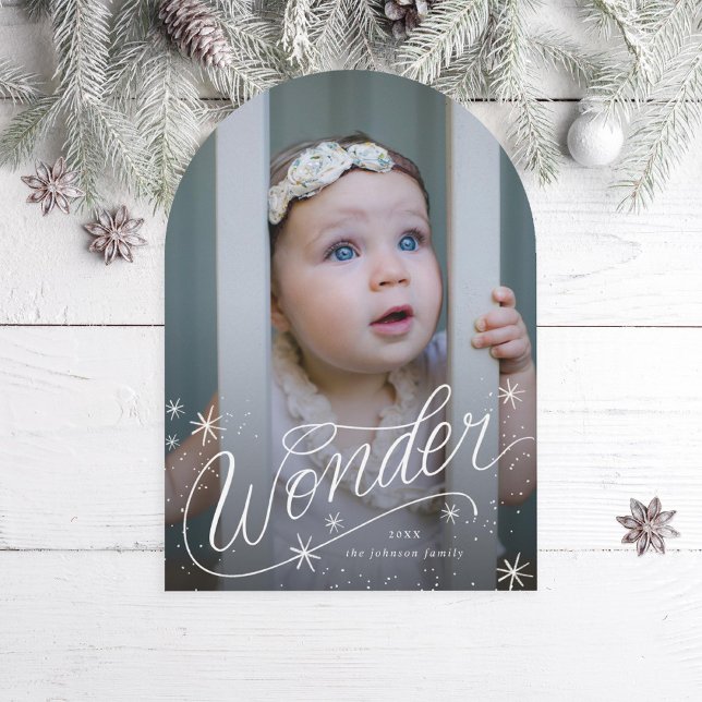 Arch Christmas Wonder Hand-Lettering Photo Card (Creator Uploaded)