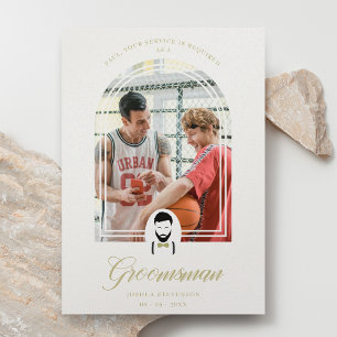 Arch Effect Groomsman Funny Wedding Simple Proposa