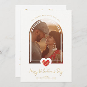 Arch Effect Red Heart Happy Valentine's Day Photo Save The Date
