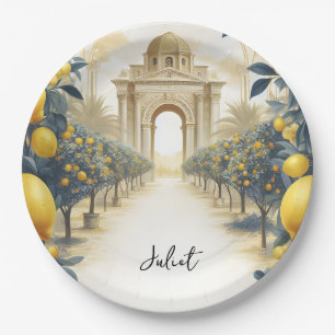 Arch Food Fun Fruit Lime Lemon Bridal Shower Paper Plate