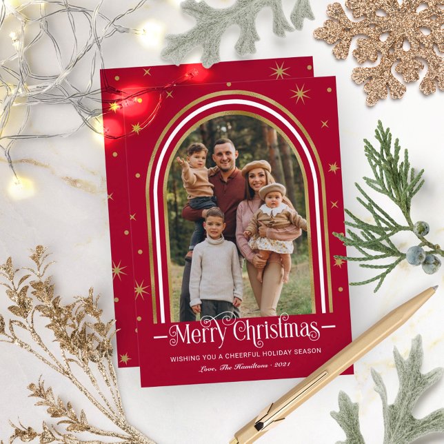  Arch Frame Christmas Family Photo Holiday Card (Creator Uploaded)