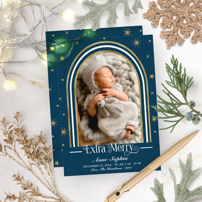  Arch Frame Extra Merry Birth Announcement (Creator Uploaded)