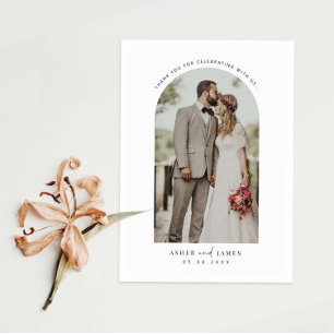 Arch Frame Wedding Photo Thank You Card