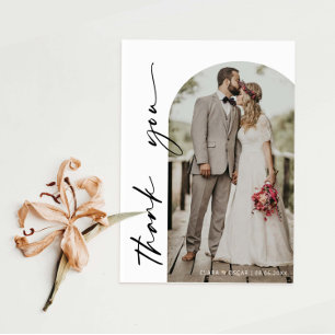 Arch Frame Wedding Photo Thank You Card