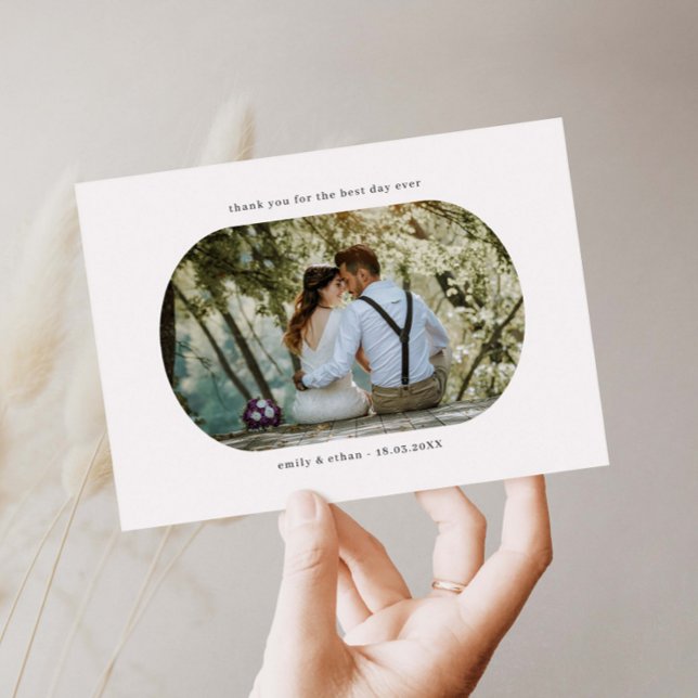 Arch Frame Wedding Photo Thank You Card (Creator Uploaded)